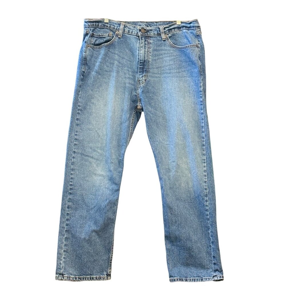 Levi 505 Jeans Mens W38 L30 Blue Denim Straight Fit Mid-Rise Pants
